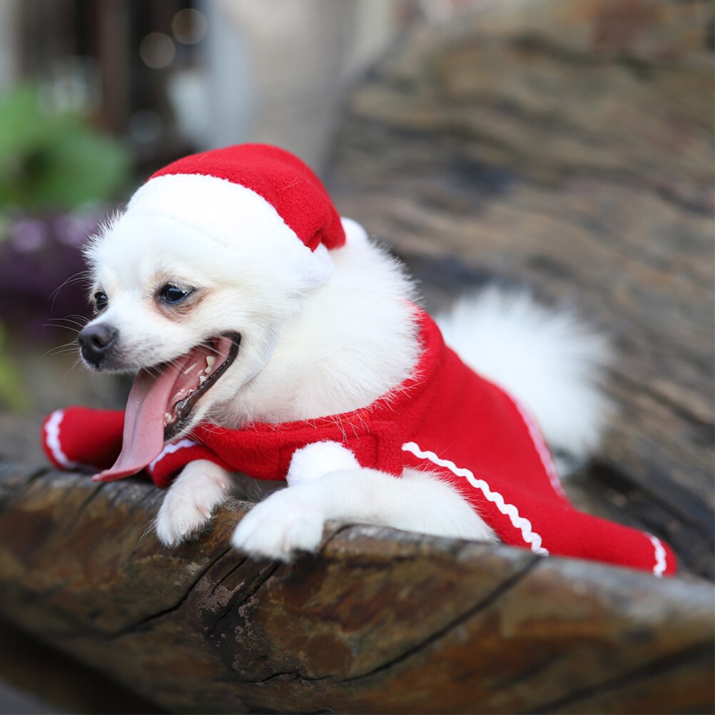 Pet Dog Cat Winter Warm Hat Cloak Set Pet Cosplay Costume Fashionable Christmas Elk Style Pet Dog Sweater Sets