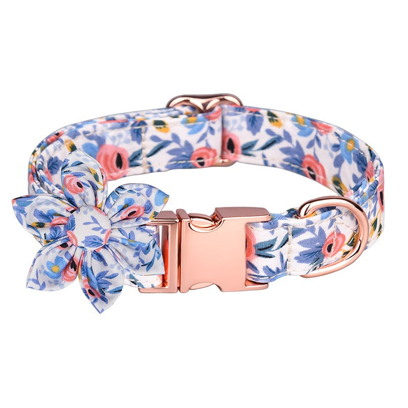 Sunflower Pet Collar Cotton Breathable Dog Collar Zou Ju Printed Neck Ring Pet Supplies