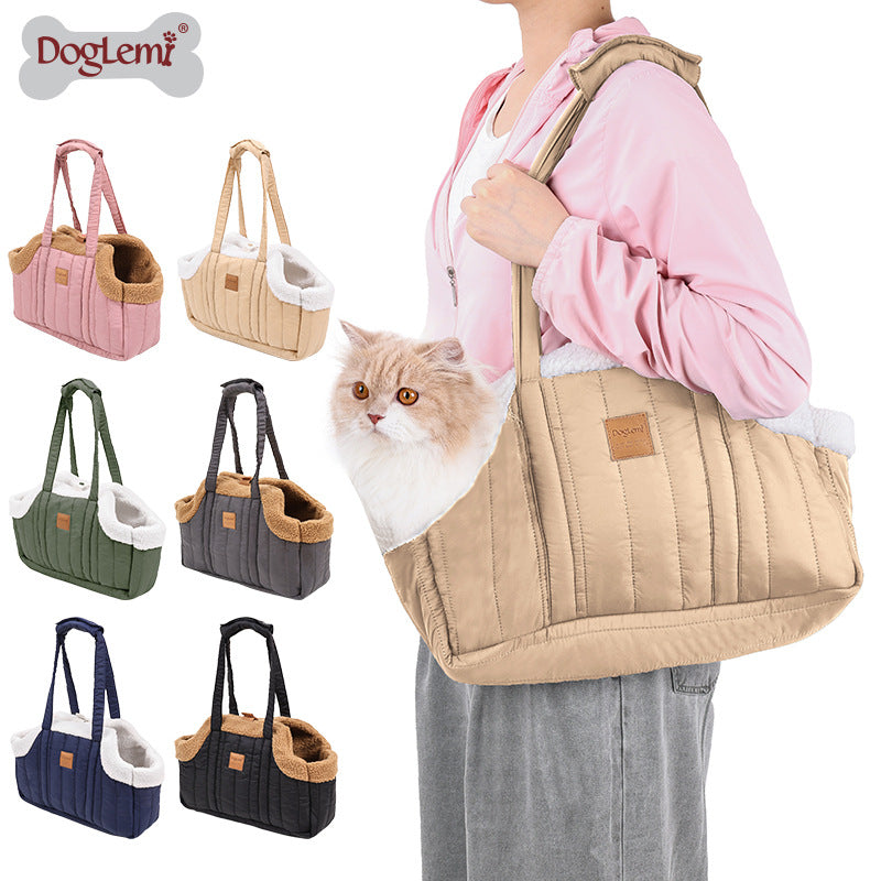 Pet Carrier Handheld Winter Thickened Portable Large Capacity Car Mount Sterilized Crossbody Bag for Dogs Outdoor Pet Bag