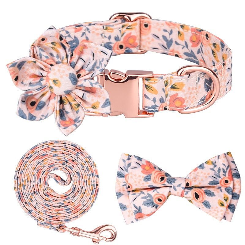 Sunflower Pet Collar Cotton Breathable Dog Collar Zou Ju Printed Neck Ring Pet Supplies