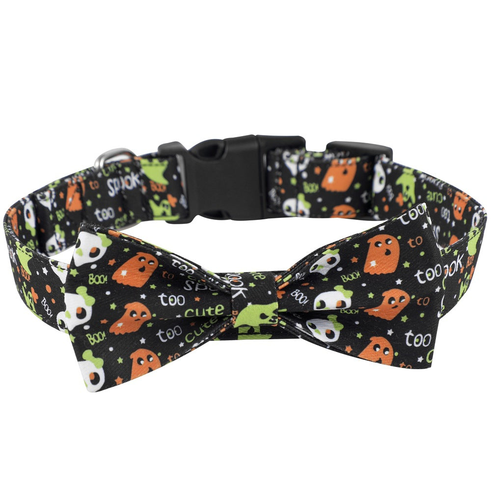 Spider Pumpkin Dog Collar Bowknot Ghost Festival Jewelry Halloween Pet Collar