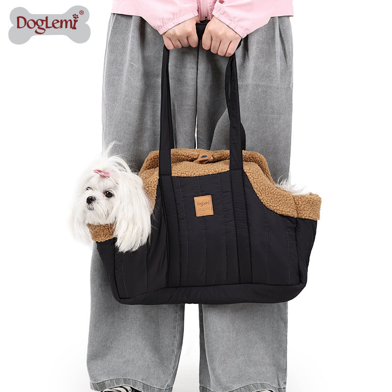 Pet Carrier Handheld Winter Thickened Portable Large Capacity Car Mount Sterilized Crossbody Bag for Dogs Outdoor Pet Bag