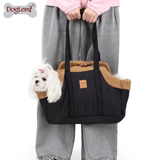Pet Carrier Handheld Winter Thickened Portable Large Capacity Car Mount Sterilized Crossbody Bag for Dogs Outdoor Pet Bag
