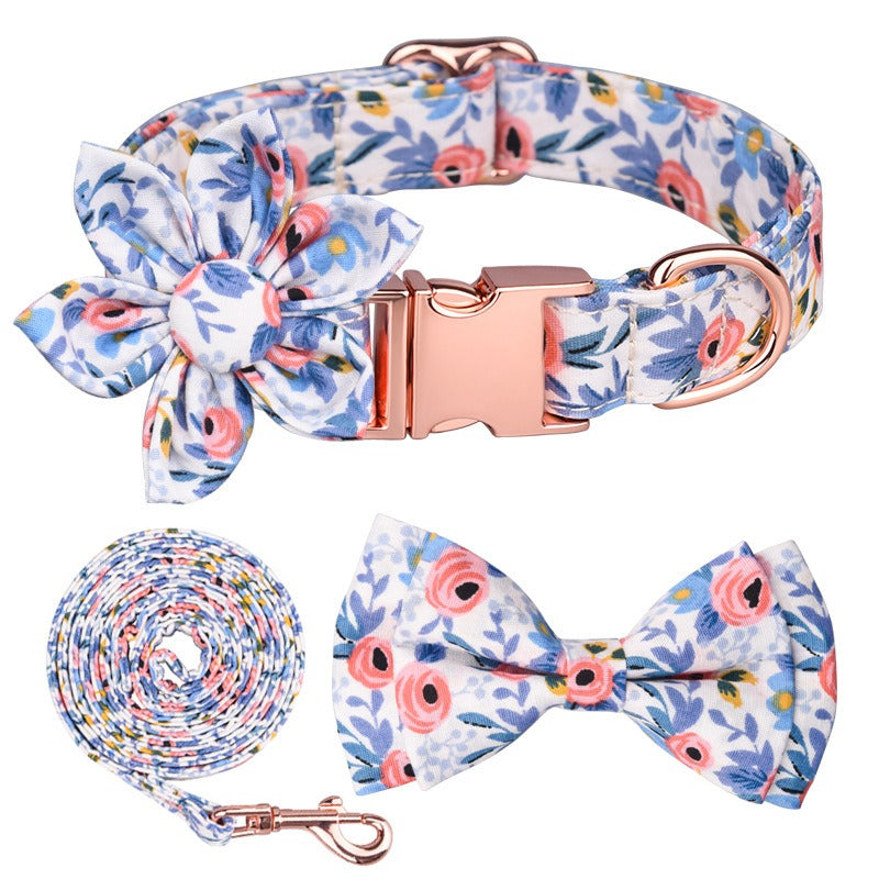 Sunflower Pet Collar Cotton Breathable Dog Collar Zou Ju Printed Neck Ring Pet Supplies