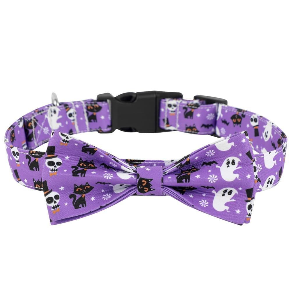Spider Pumpkin Dog Collar Bowknot Ghost Festival Jewelry Halloween Pet Collar