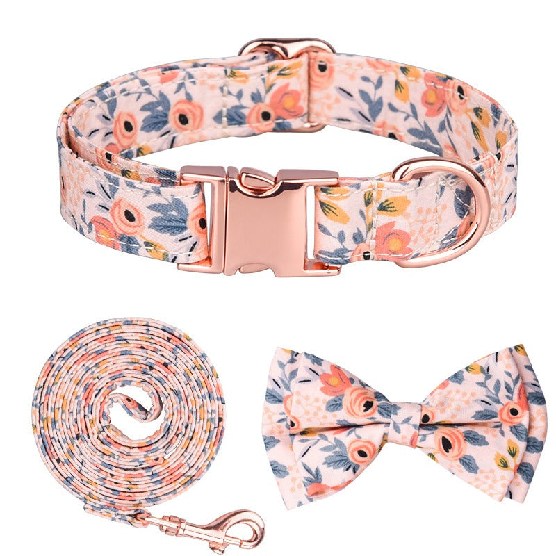 Sunflower Pet Collar Cotton Breathable Dog Collar Zou Ju Printed Neck Ring Pet Supplies
