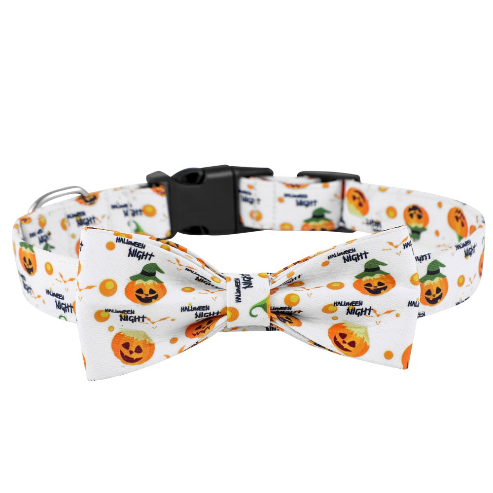 Spider Pumpkin Dog Collar Bowknot Ghost Festival Jewelry Halloween Pet Collar