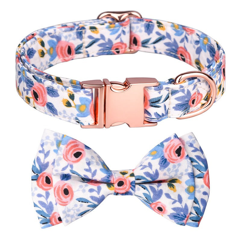 Sunflower Pet Collar Cotton Breathable Dog Collar Zou Ju Printed Neck Ring Pet Supplies