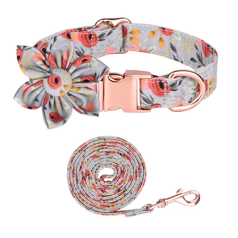 Sunflower Pet Collar Cotton Breathable Dog Collar Zou Ju Printed Neck Ring Pet Supplies