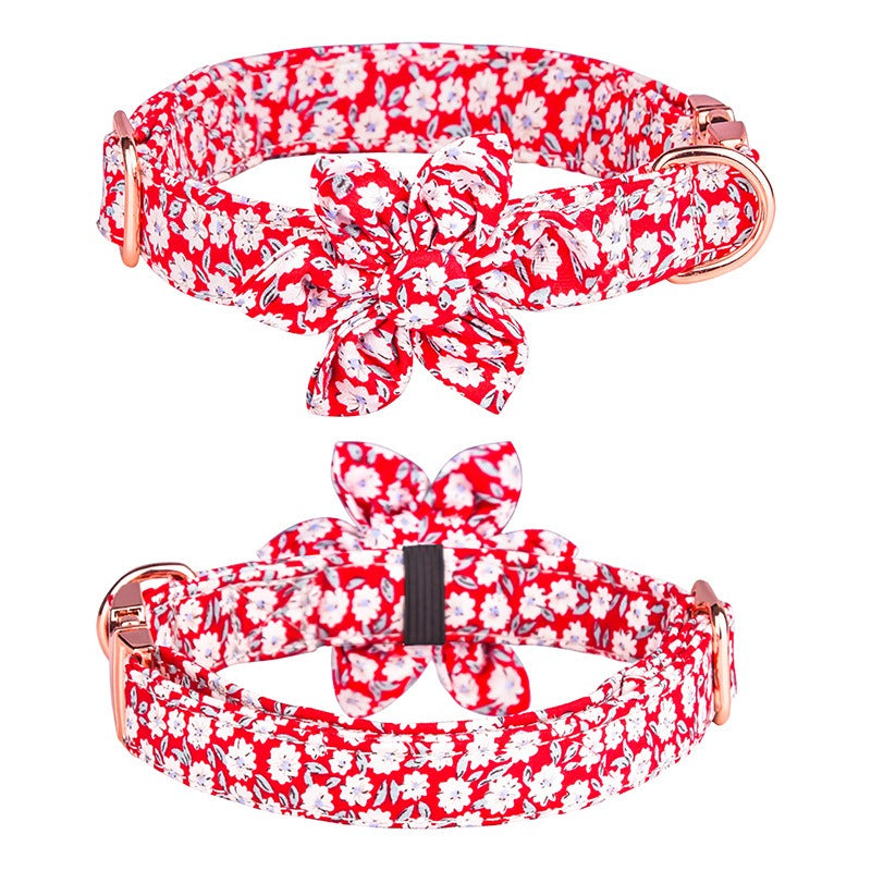 Sunflower Pet Collar Cotton Breathable Dog Collar Zou Ju Printed Neck Ring Pet Supplies
