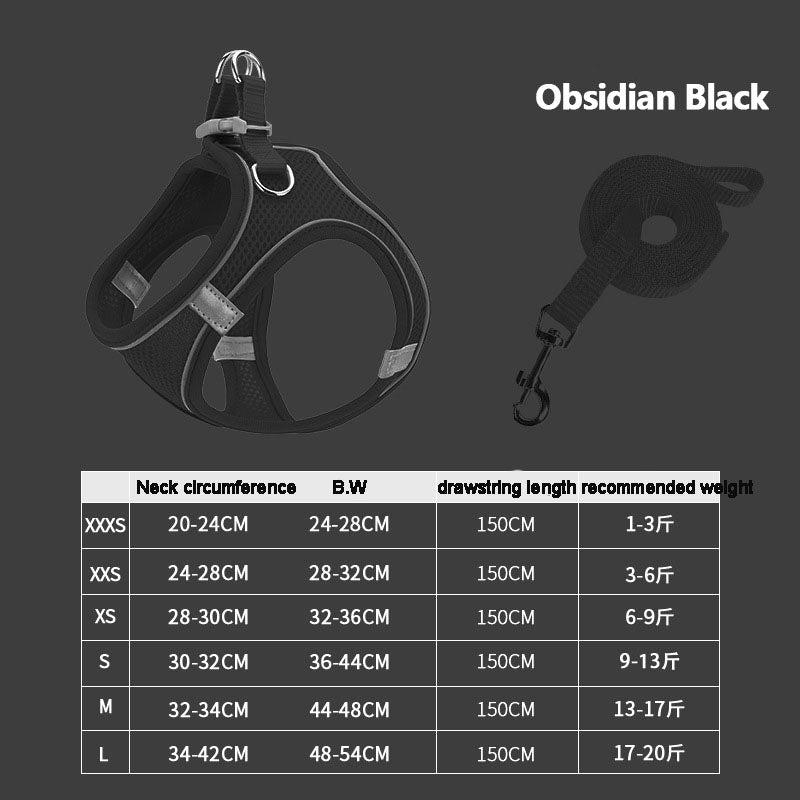 Pet Supplies Vest Pet Leash Cat Dog Chest Strap Breathable Reflective Dog Walking Chain