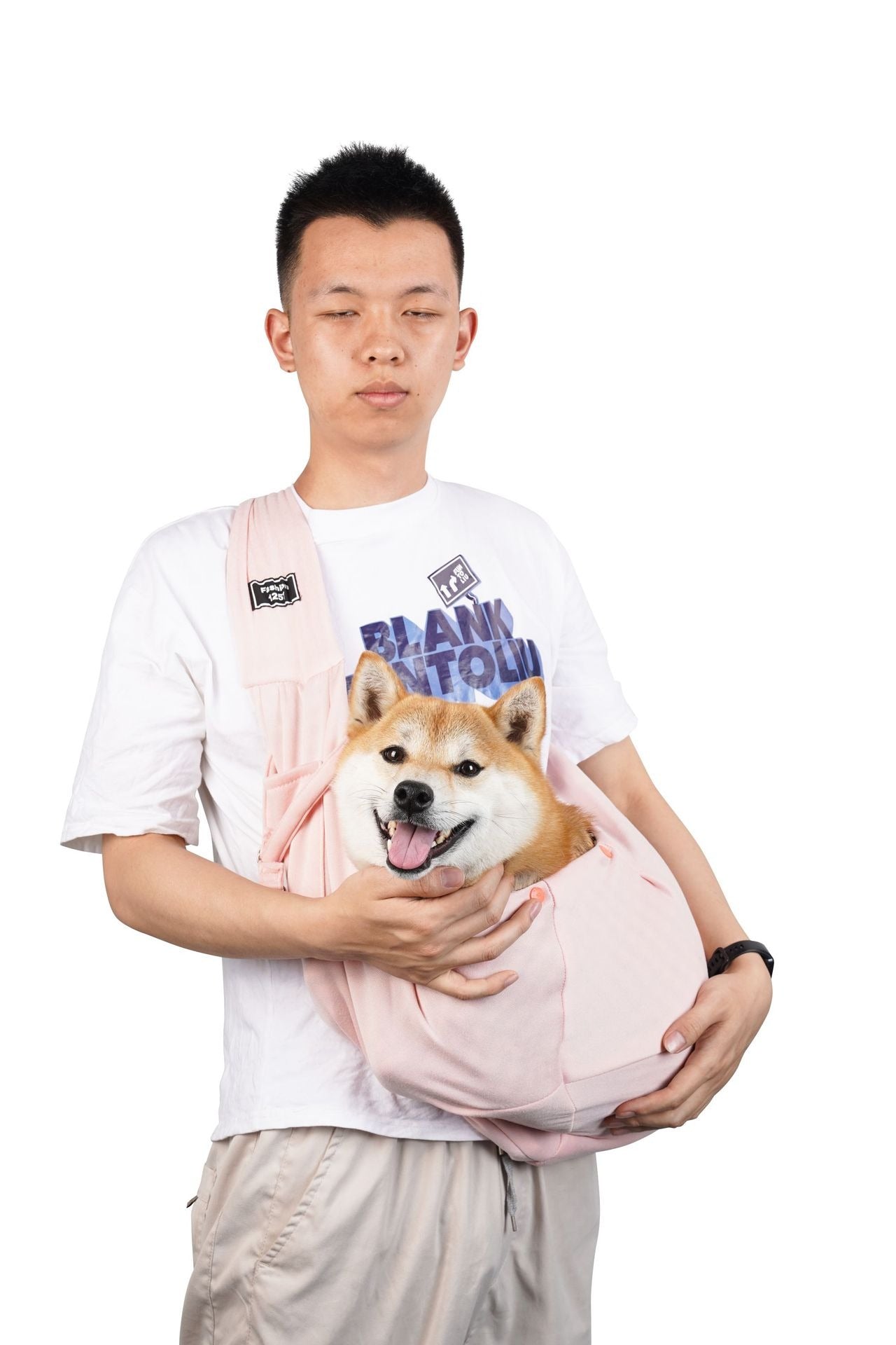 Crossbody breathable dog folding pet bag with large capacity pet supplies portable cat bag for outdoor use