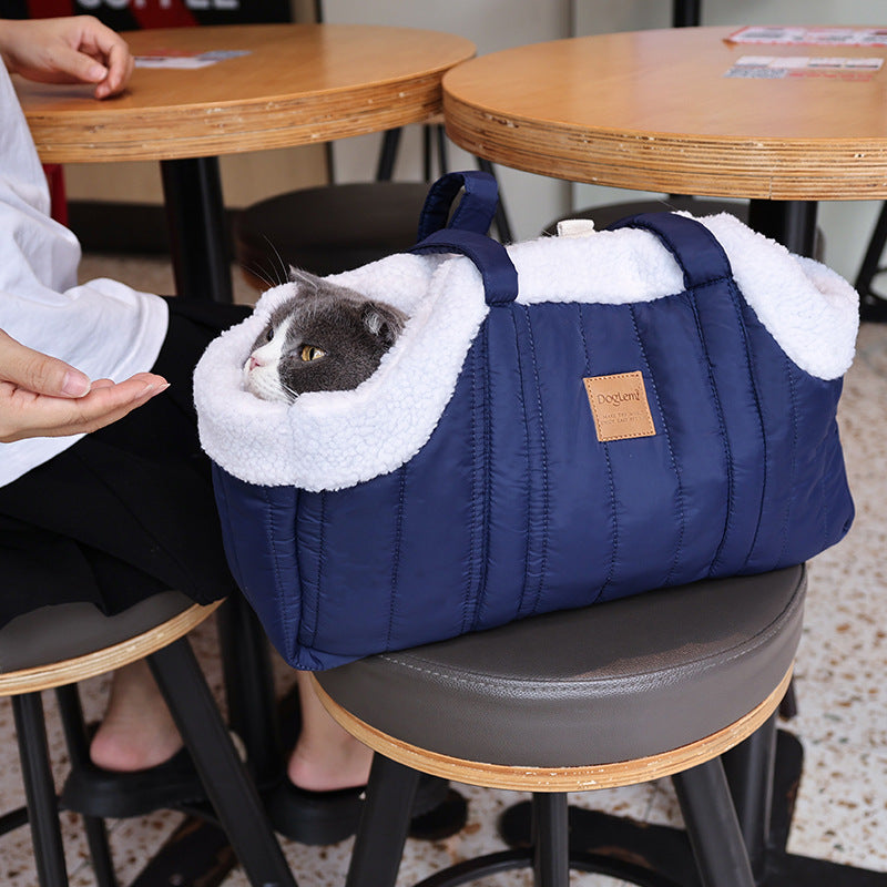 Pet Carrier Handheld Winter Thickened Portable Large Capacity Car Mount Sterilized Crossbody Bag for Dogs Outdoor Pet Bag