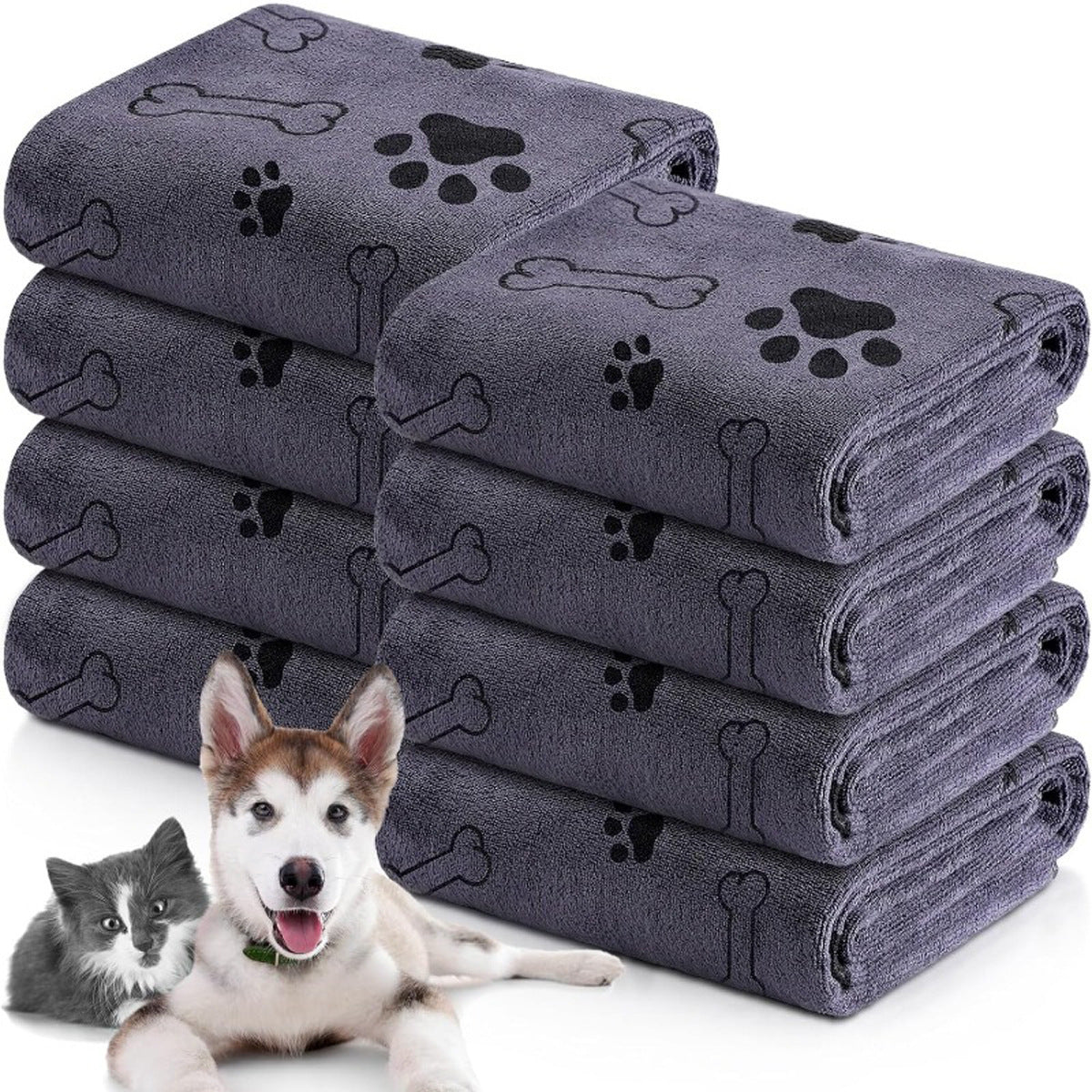 Pet bath towel quick drying and absorbent for dogs and cats bath towel soft and quick drying pet supplies