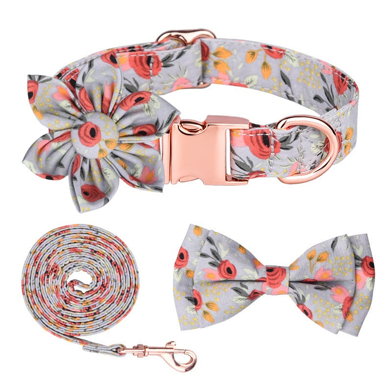 Sunflower Pet Collar Cotton Breathable Dog Collar Zou Ju Printed Neck Ring Pet Supplies