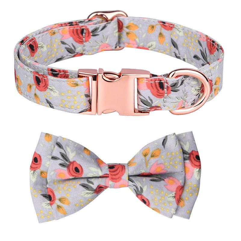Sunflower Pet Collar Cotton Breathable Dog Collar Zou Ju Printed Neck Ring Pet Supplies