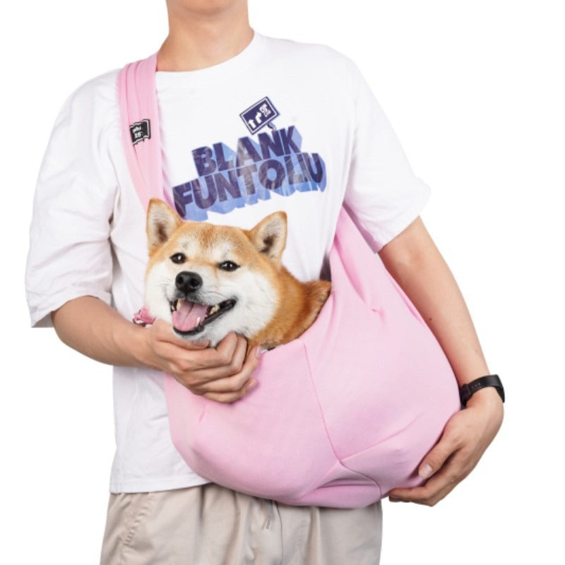 Crossbody breathable dog folding pet bag with large capacity pet supplies portable cat bag for outdoor use
