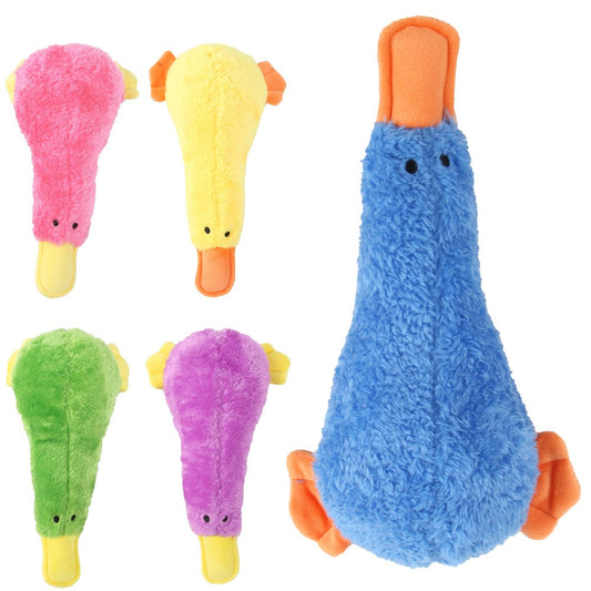 Pet Plush Soundmaking Toy Dog Bites Duck to vent Cartoon Wing less Bird Toy