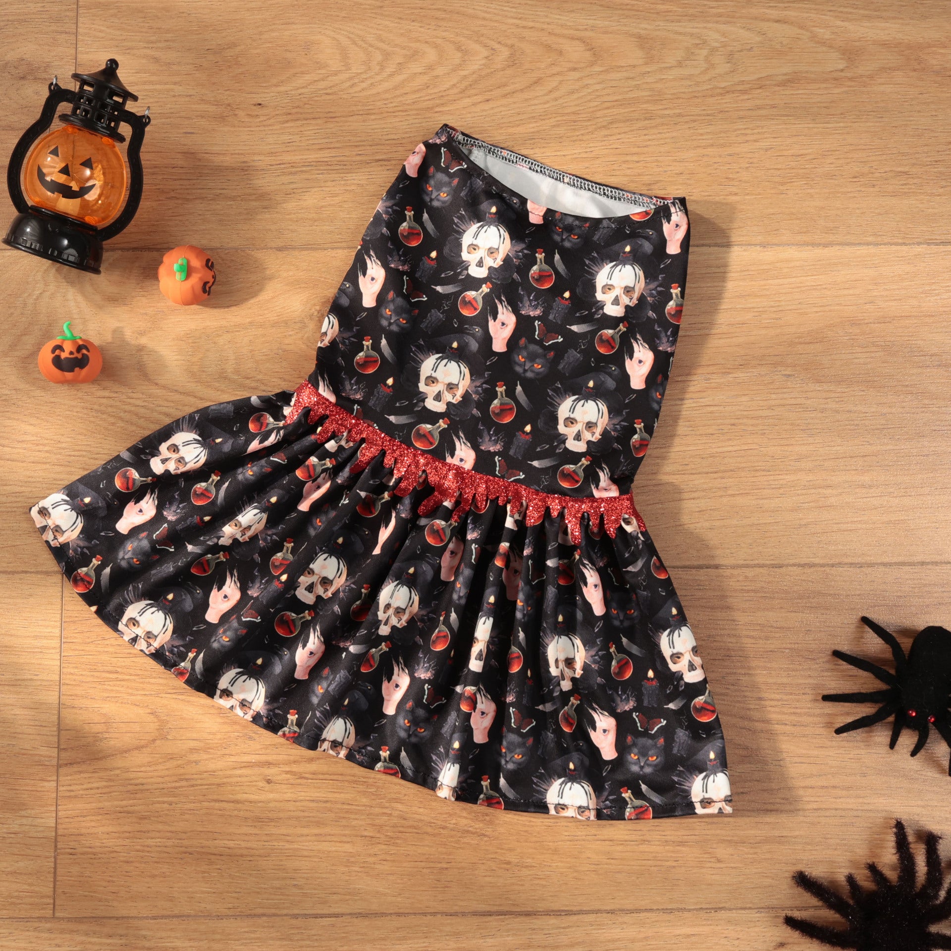Halloween Pet Dog Costume Skull Bat Blood Drop Dress