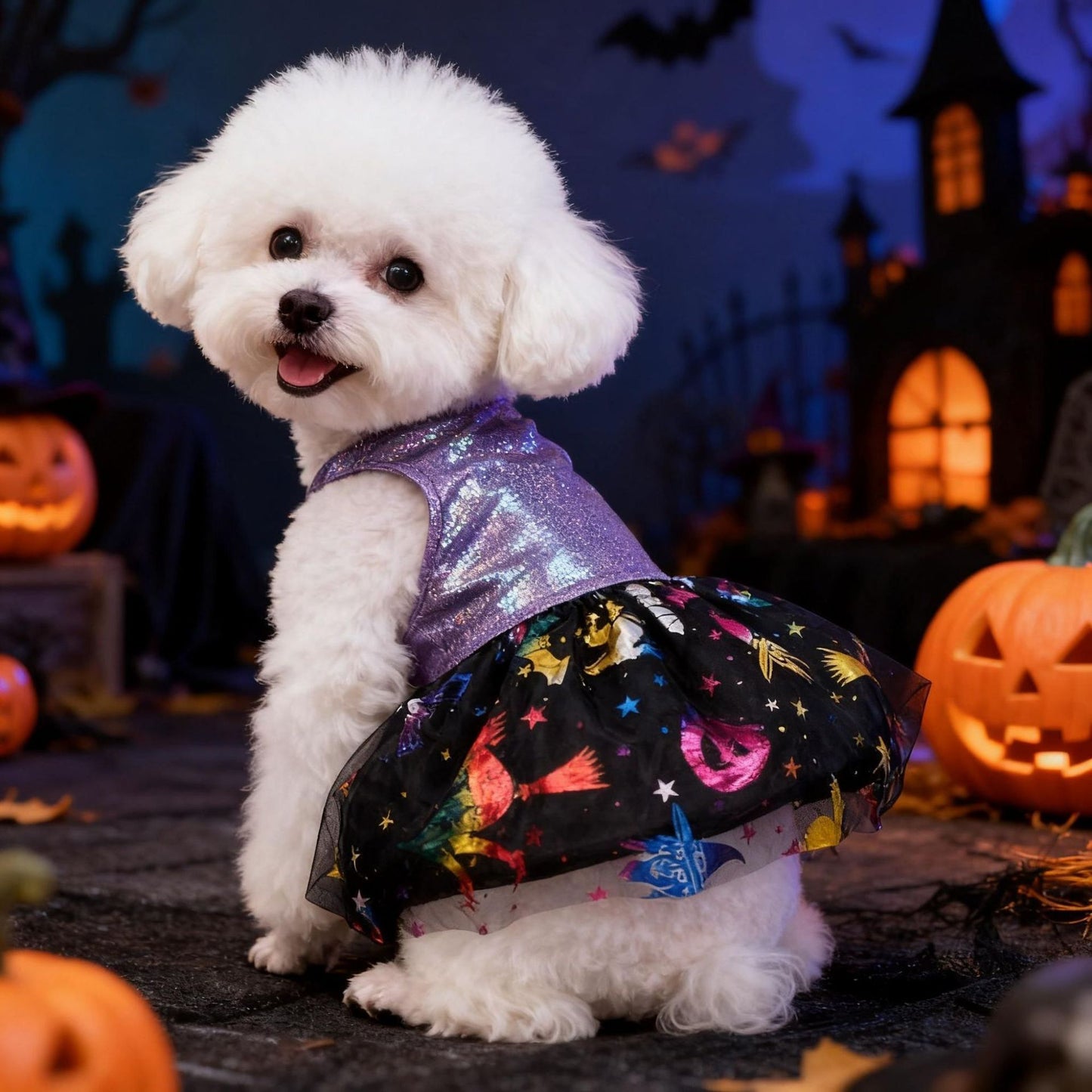 Pet Clothes Halloween Shiny Series Laser Craft Clothing Party Festival Outfit Cute Pet Fashion Trendy Pet Wear