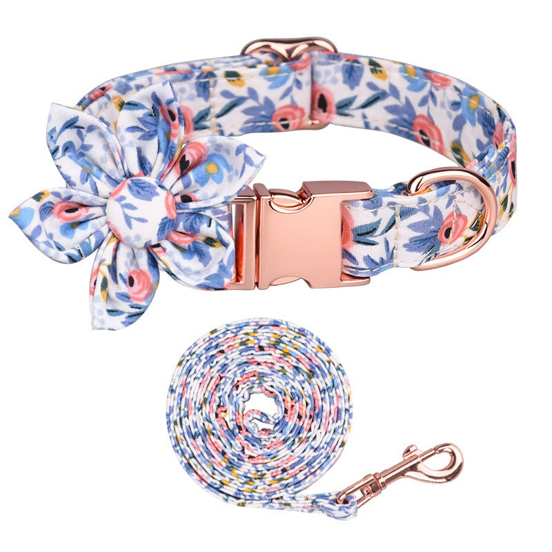 Sunflower Pet Collar Cotton Breathable Dog Collar Zou Ju Printed Neck Ring Pet Supplies