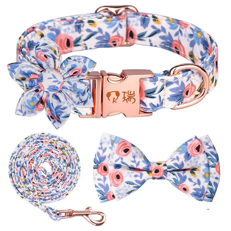 Sunflower Pet Collar Cotton Breathable Dog Collar Zou Ju Printed Neck Ring Pet Supplies