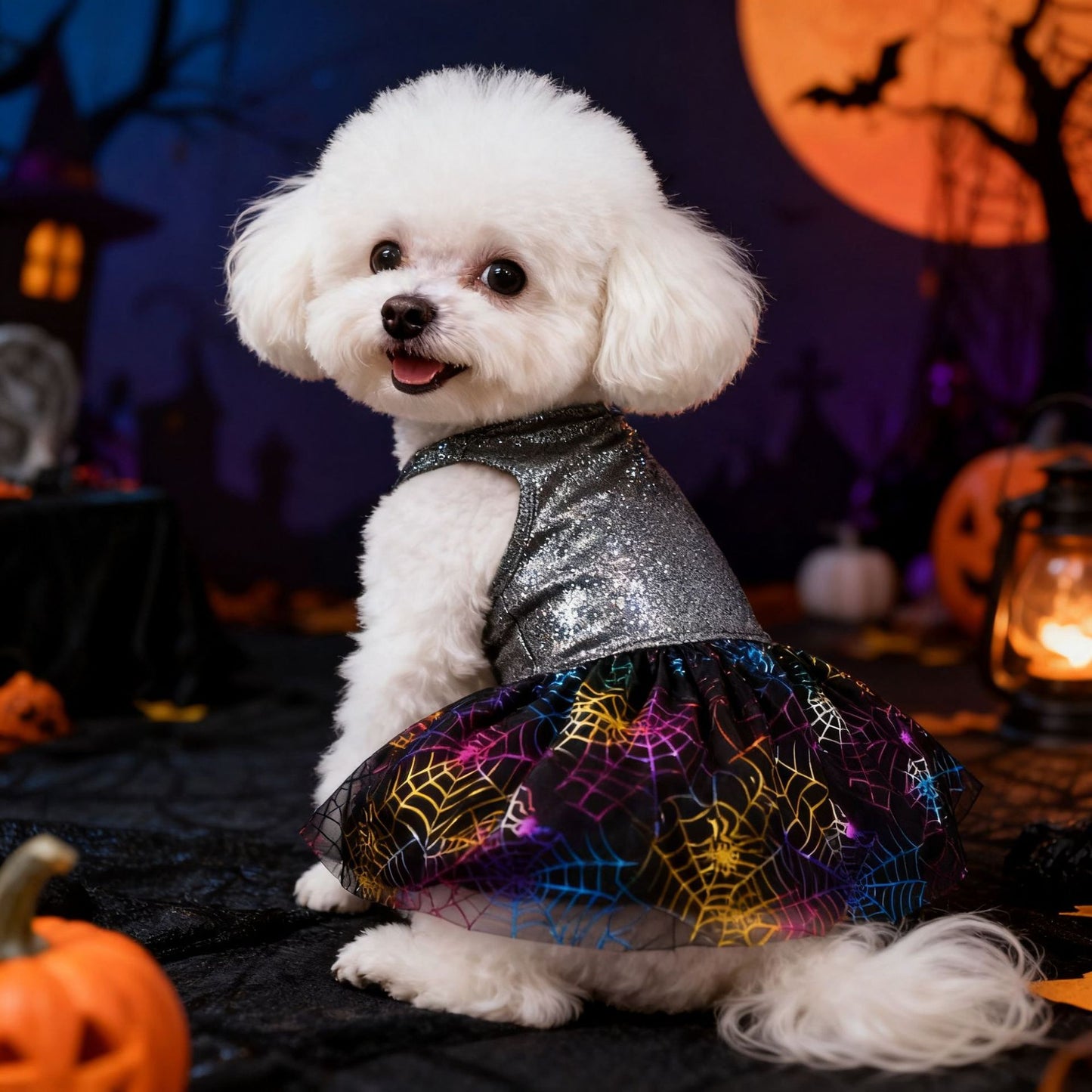 Pet Clothes Halloween Shiny Series Laser Craft Clothing Party Festival Outfit Cute Pet Fashion Trendy Pet Wear