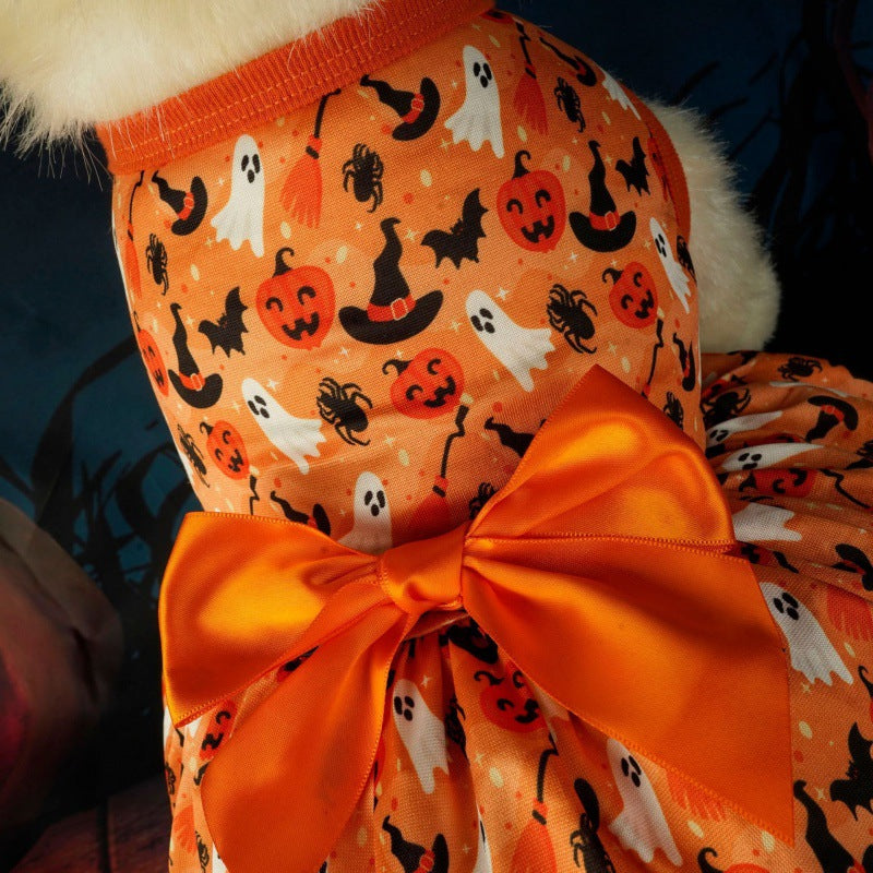 Halloween Pet Costume Pumpkin Bat Design Dog Clothing