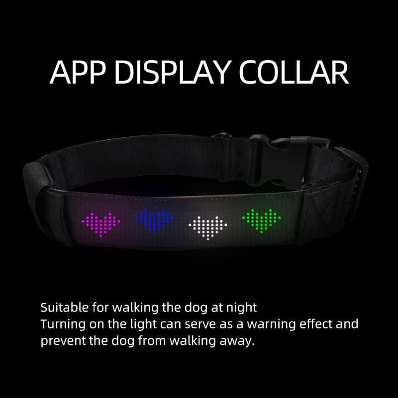 LED Light-Emitting Pet Collar Display Editable Rechargeable Traction Type Anti-Loss LED Pet Dog Display Collar