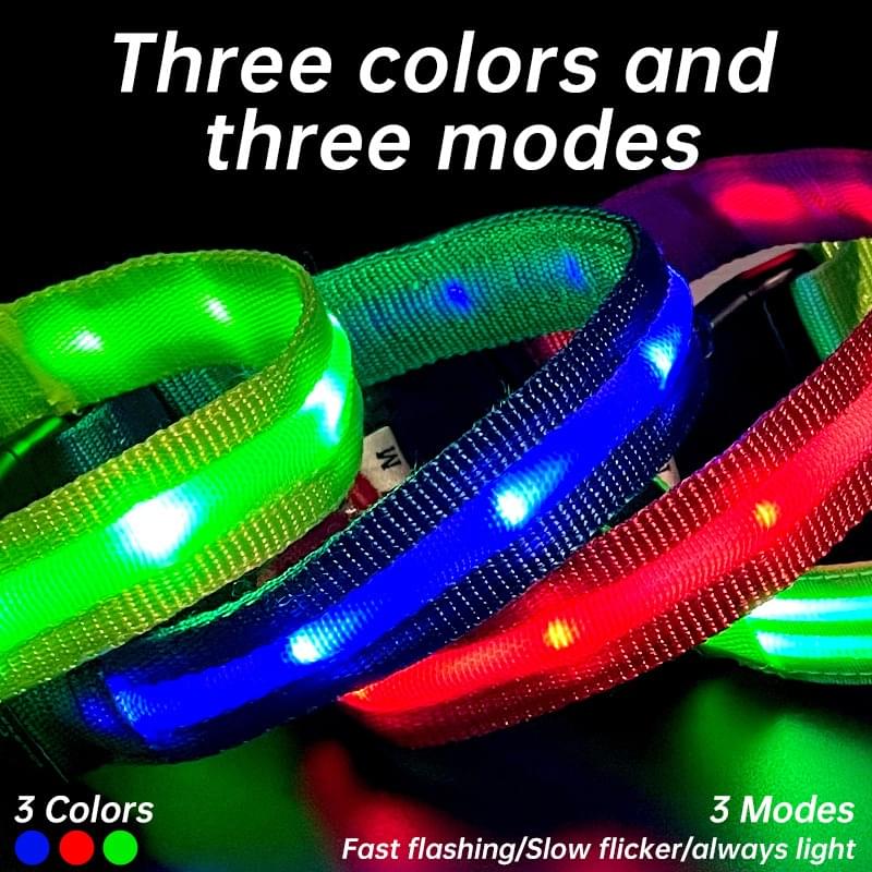 LED Pet Collar Waterproof Luminous Collar Night Walking Dog Flash Luminous Collar USB Charging
