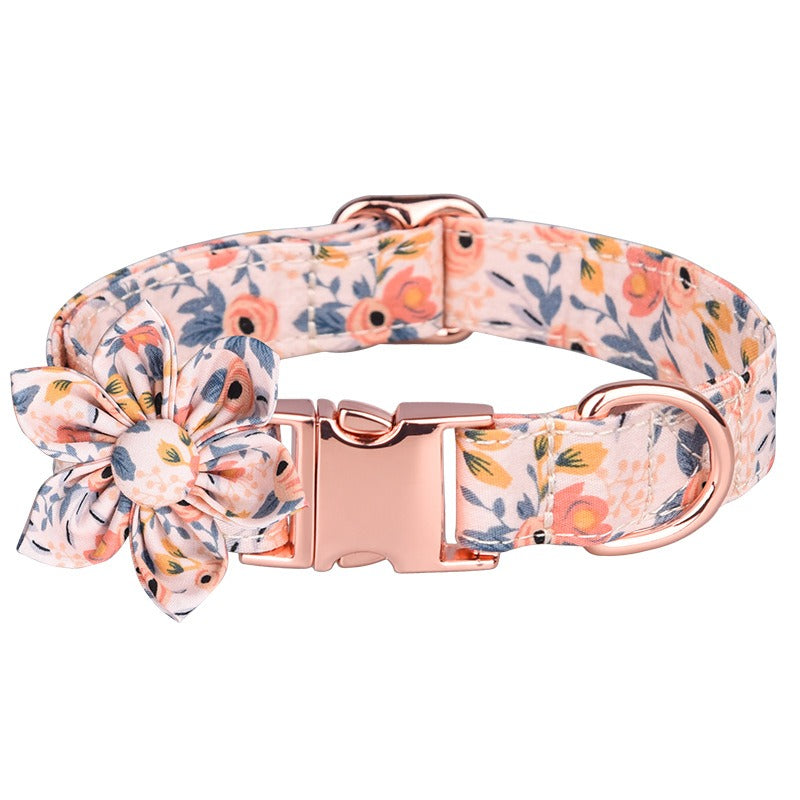 Sunflower Pet Collar Cotton Breathable Dog Collar Zou Ju Printed Neck Ring Pet Supplies