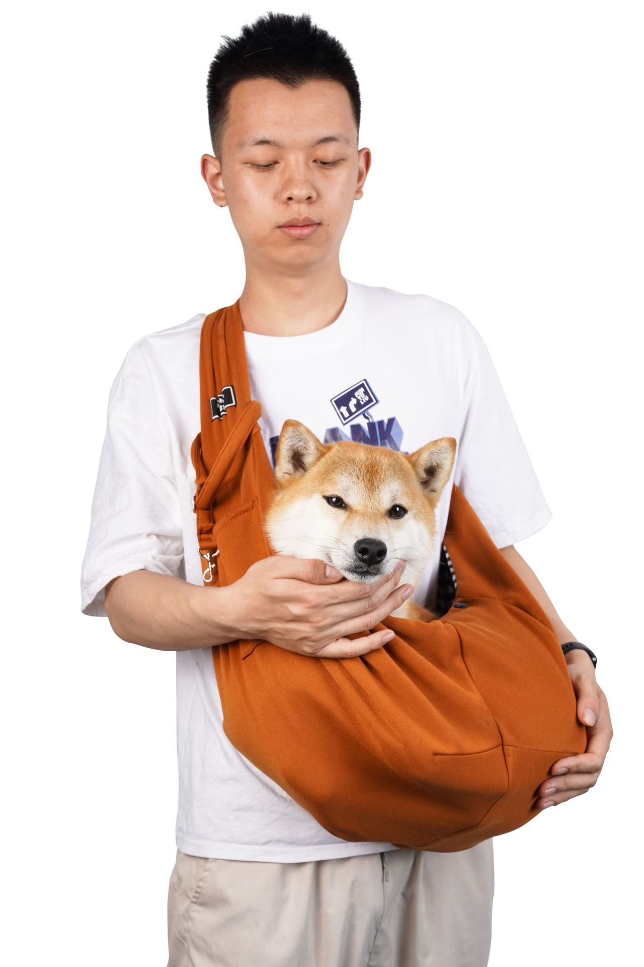 Crossbody breathable dog folding pet bag with large capacity pet supplies portable cat bag for outdoor use