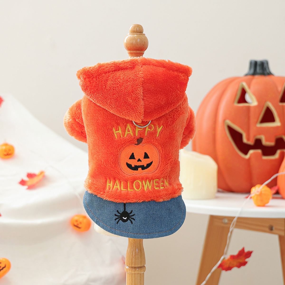 Cute Halloween Pumpkin Hoodie for Small Dogs and Cats, Pet Clothing Pet Apparel for Small Pets
