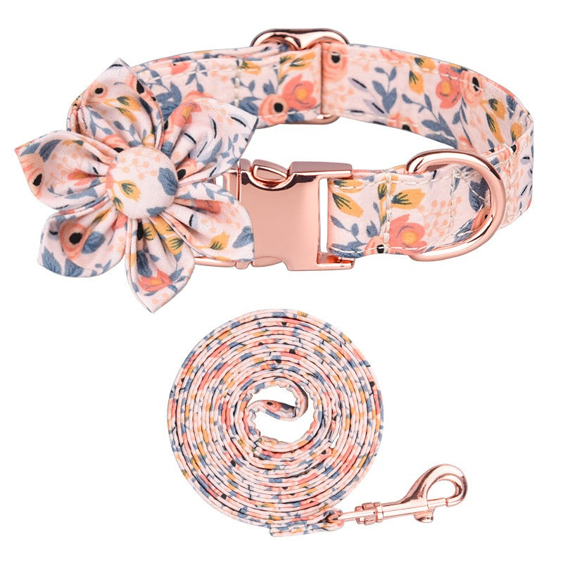 Sunflower Pet Collar Cotton Breathable Dog Collar Zou Ju Printed Neck Ring Pet Supplies