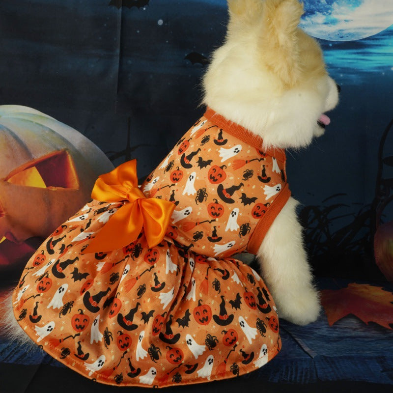 Halloween Pet Costume Pumpkin Bat Design Dog Clothing