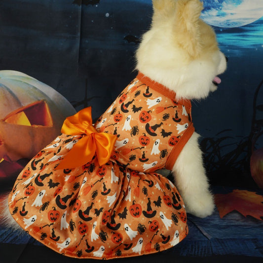 Halloween Pet Costume Pumpkin Bat Design Dog Clothing