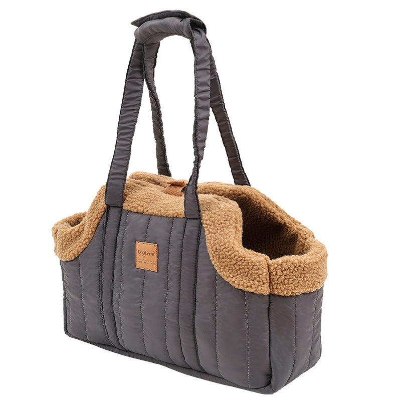 Pet Carrier Handheld Winter Thickened Portable Large Capacity Car Mount Sterilized Crossbody Bag for Dogs Outdoor Pet Bag