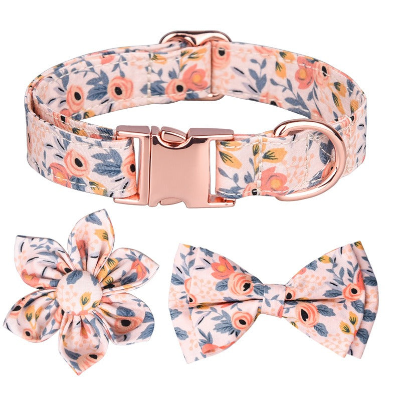 Sunflower Pet Collar Cotton Breathable Dog Collar Zou Ju Printed Neck Ring Pet Supplies