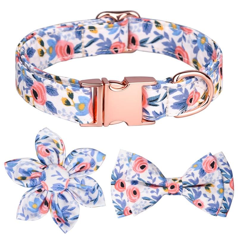 Sunflower Pet Collar Cotton Breathable Dog Collar Zou Ju Printed Neck Ring Pet Supplies