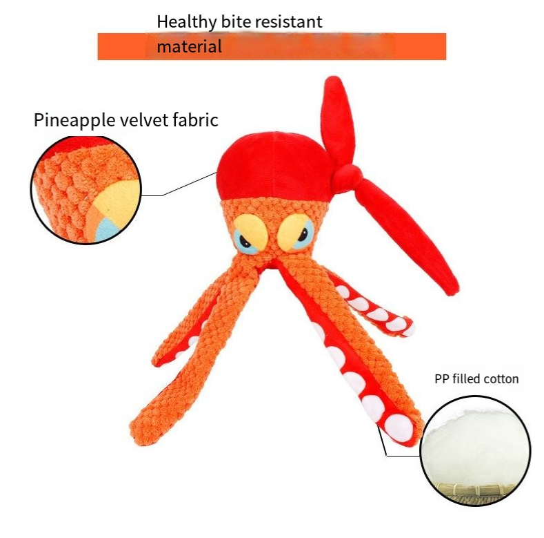 Pet plush toy octopus dog puzzle bite resistant sound toy octopus
