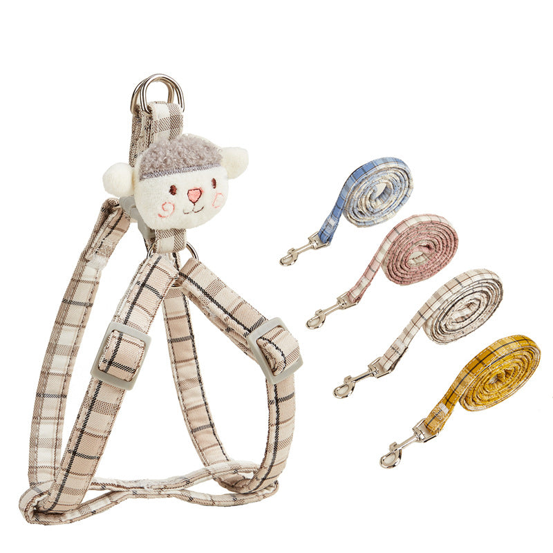Pet Supplies New Lattice Anti Slip Adjustable Cat Rope Dog Rope Vest Lattice Cat Traction Rope