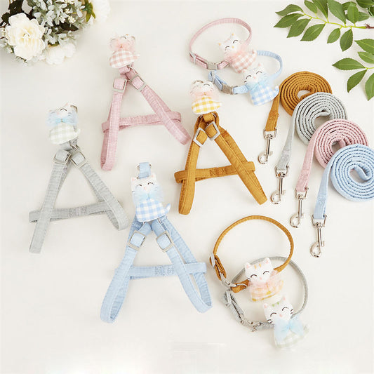 Pet Supplies New Lattice Anti Slip Adjustable Cat Rope Dog Rope Vest Lattice Cat Traction Rope