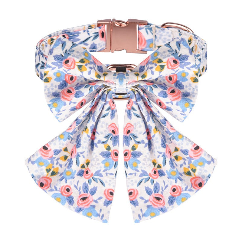 Sunflower Pet Collar Cotton Breathable Dog Collar Zou Ju Printed Neck Ring Pet Supplies