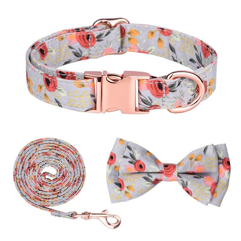 Sunflower Pet Collar Cotton Breathable Dog Collar Zou Ju Printed Neck Ring Pet Supplies