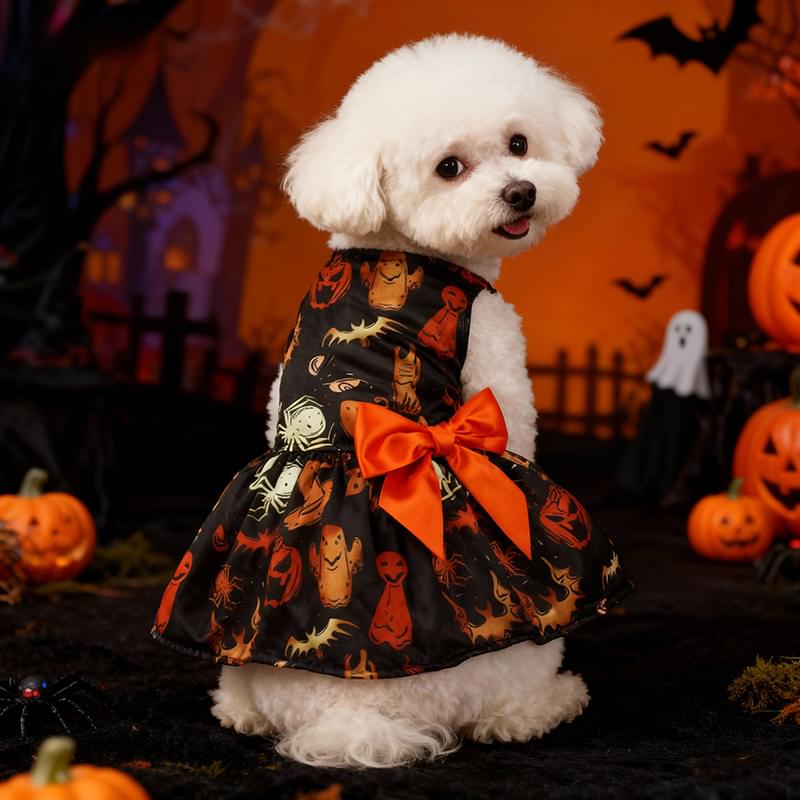 Pet Halloween Dog Costume Bat Dress Pumpkin Festival Dog Clothing