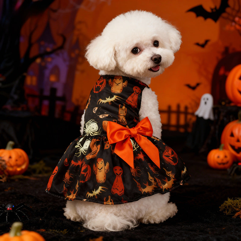 Pet Halloween Dog Costume Bat Dress Pumpkin Festival Dog Clothing