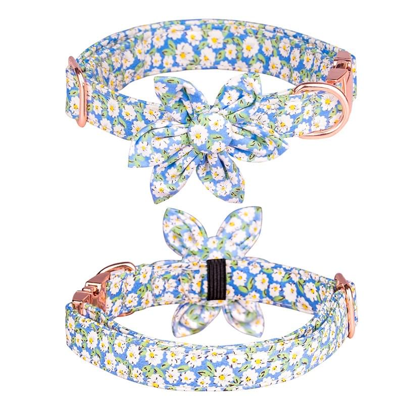 Sunflower Pet Collar Cotton Breathable Dog Collar Zou Ju Printed Neck Ring Pet Supplies