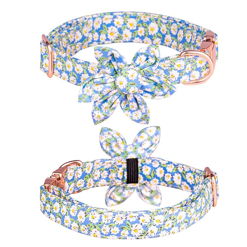 Sunflower Pet Collar Cotton Breathable Dog Collar Zou Ju Printed Neck Ring Pet Supplies