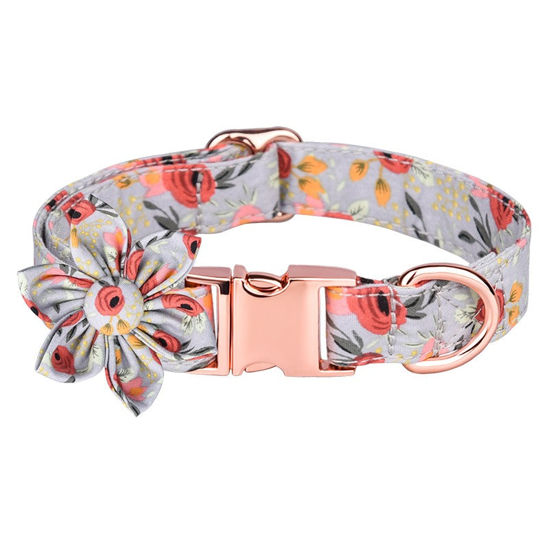 Sunflower Pet Collar Cotton Breathable Dog Collar Zou Ju Printed Neck Ring Pet Supplies