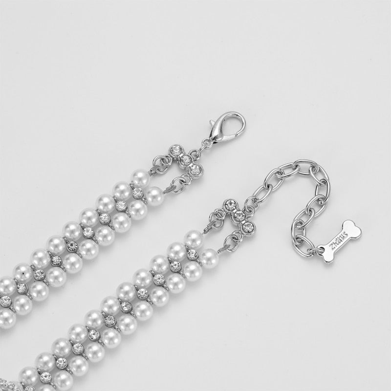 ETHIN Pet Dog Diamond Necklace Collar Puppy Pearl Collar Cat Wedding Luxury Collars Rhinestone Necklace For Pet Dogs Cats